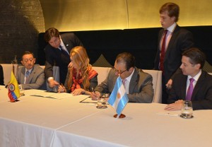 Giorgi firmó un acuerdo para fortalecer el comercio de manufacturas industriales con Colombia